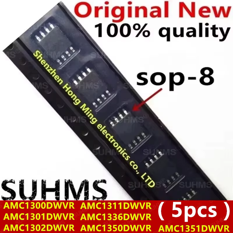 Chip aislador digital AMC1300 en paquete SOIC-8