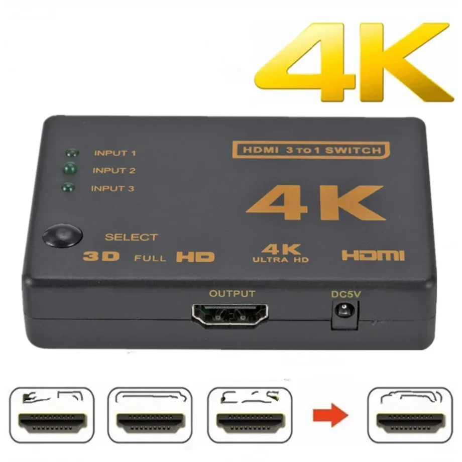 Conmutador HDMI 4K 60Hz para Xbox, PS4 y TV - imagen 5