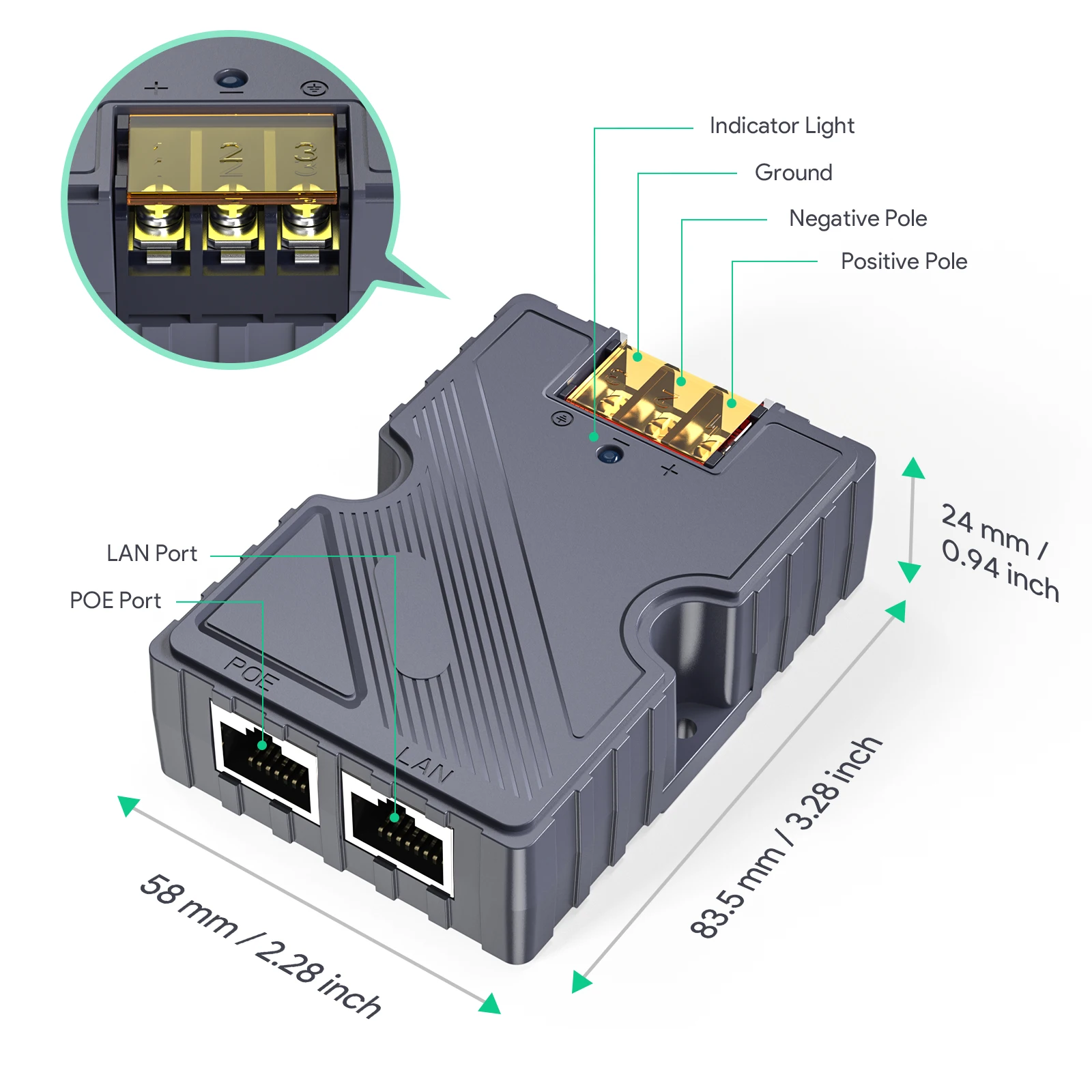 EDUP 150W Inyector PoE Pasivo para Starlink Dishy V2 – Adaptador RJ45 - imagen 4