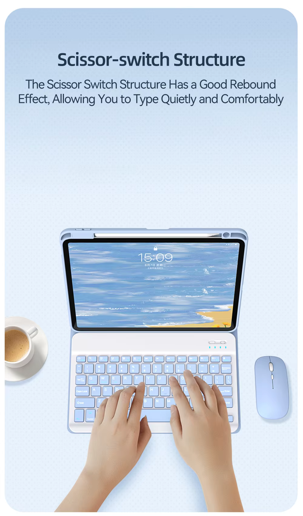 Teclado con interruptor de tijera