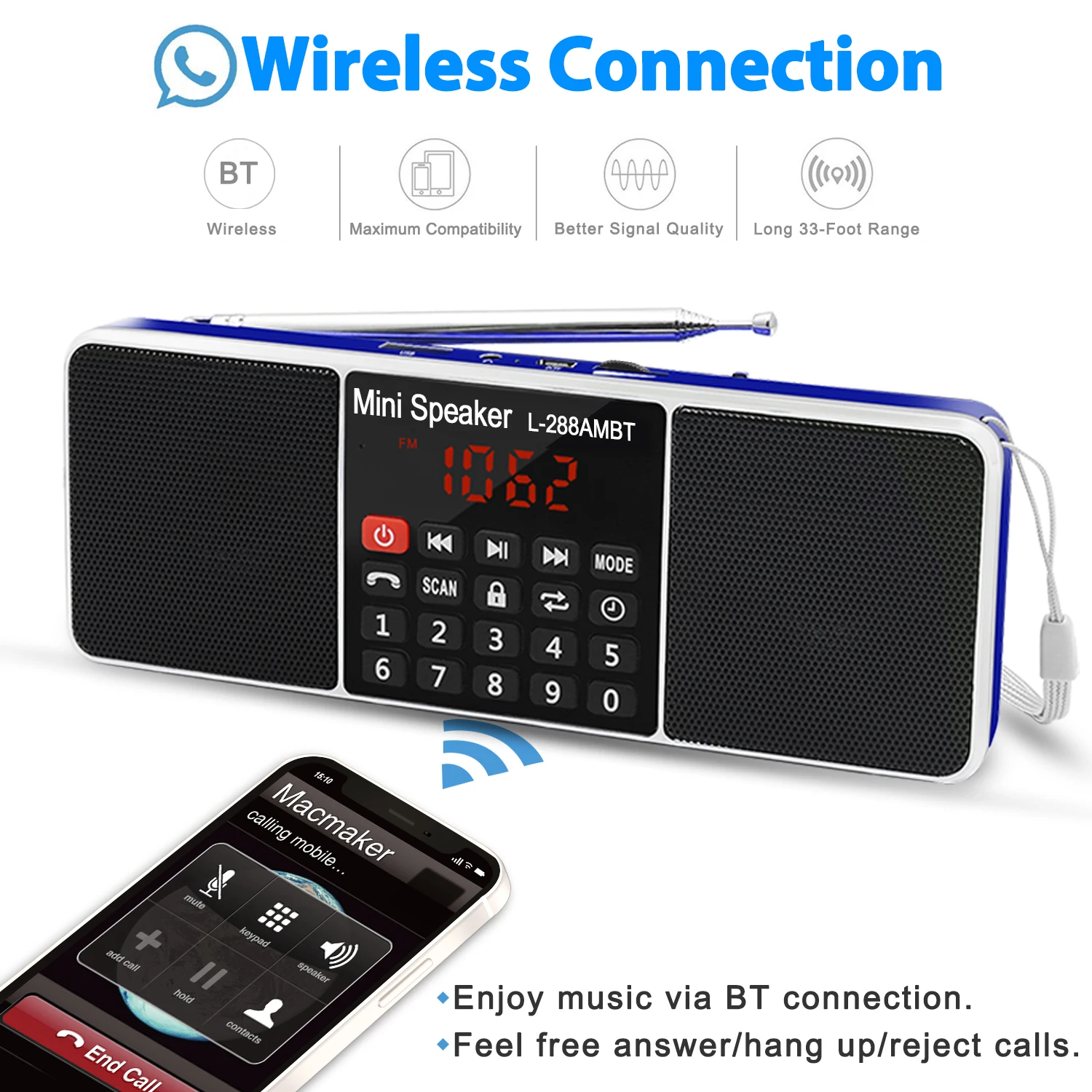 Altavoz visto desde arriba con controles