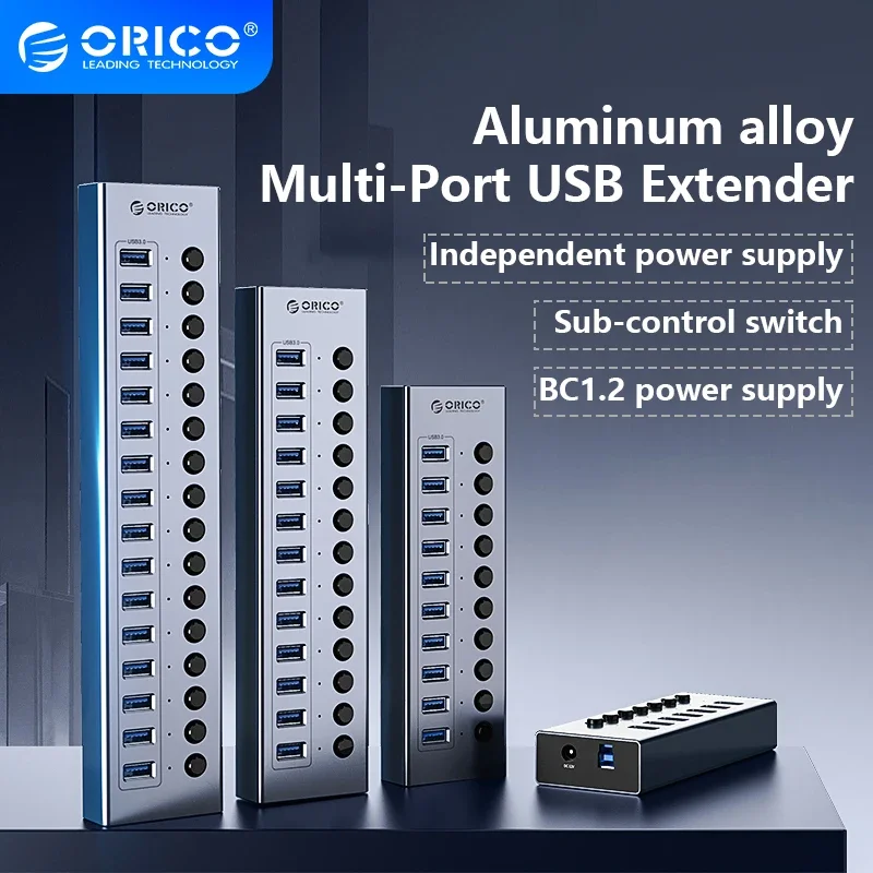 ORICO Hub USB 3.0 con interruptor y adaptador para portátil - imagen 5