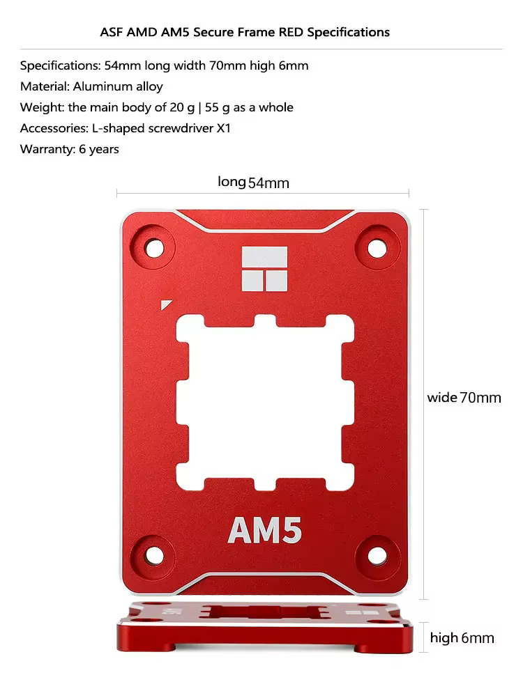 Thermalright Soporte Anticurvatura CPU AM5 de Aluminio - imagen 3