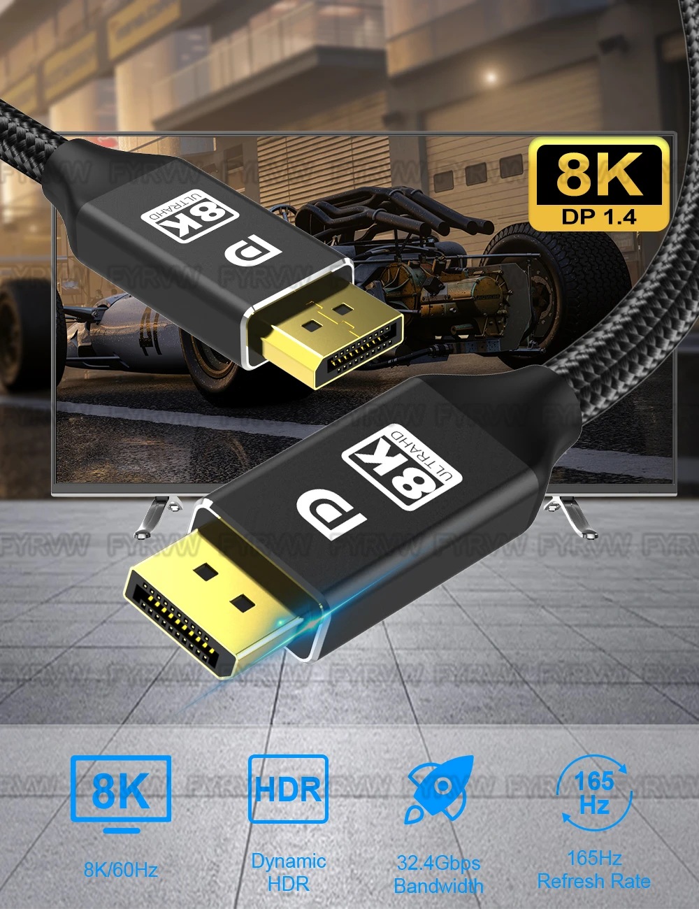 Cable DisplayPort FYRVW 8KDP