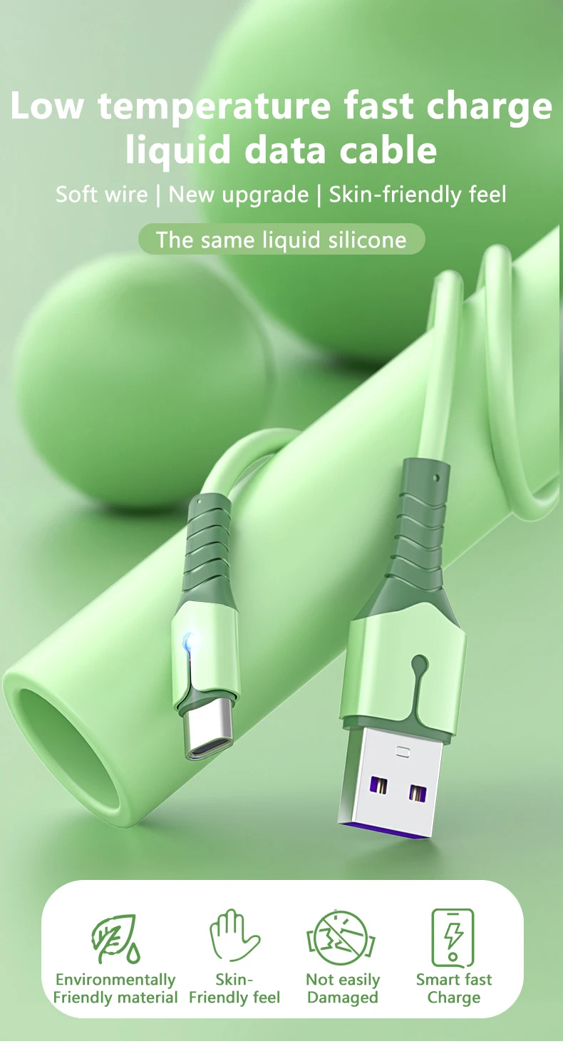 Cable UTHAI de silicona líquida USB-C para Xiaomi