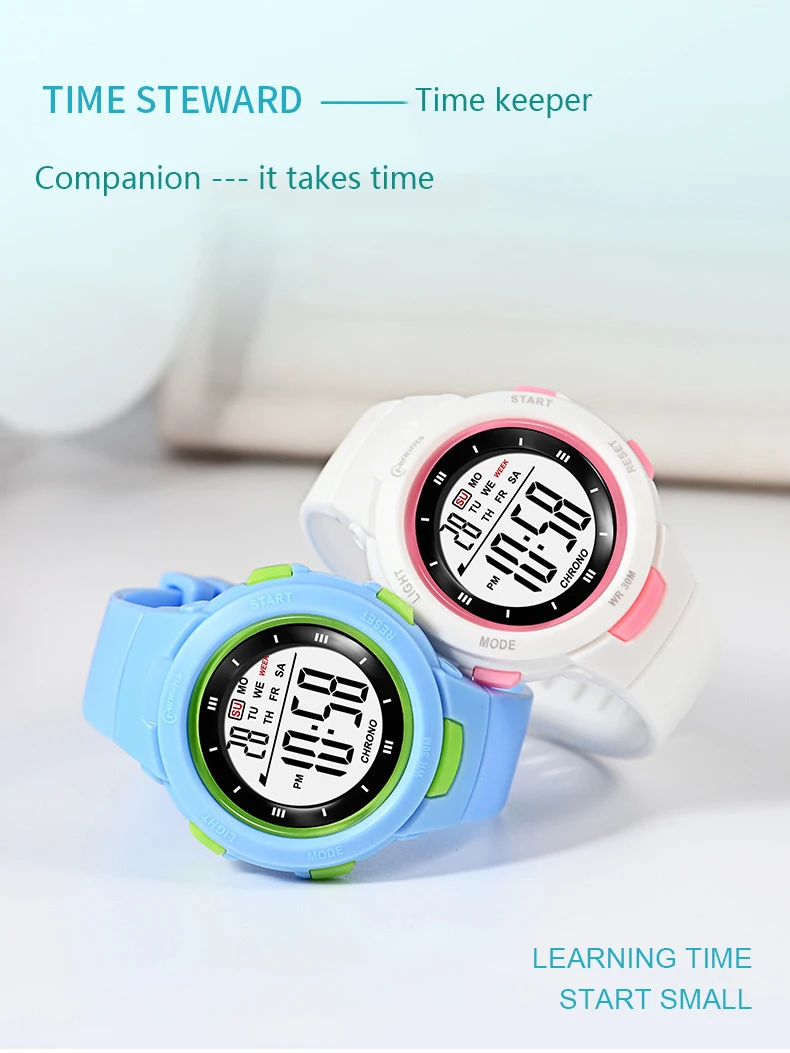 Reloj digital infantil con esfera de 41mm y luz LED