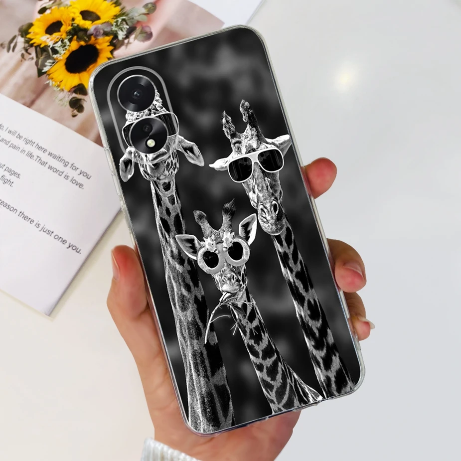 Funda transparente con diseño pintado para Oppo A18/A38