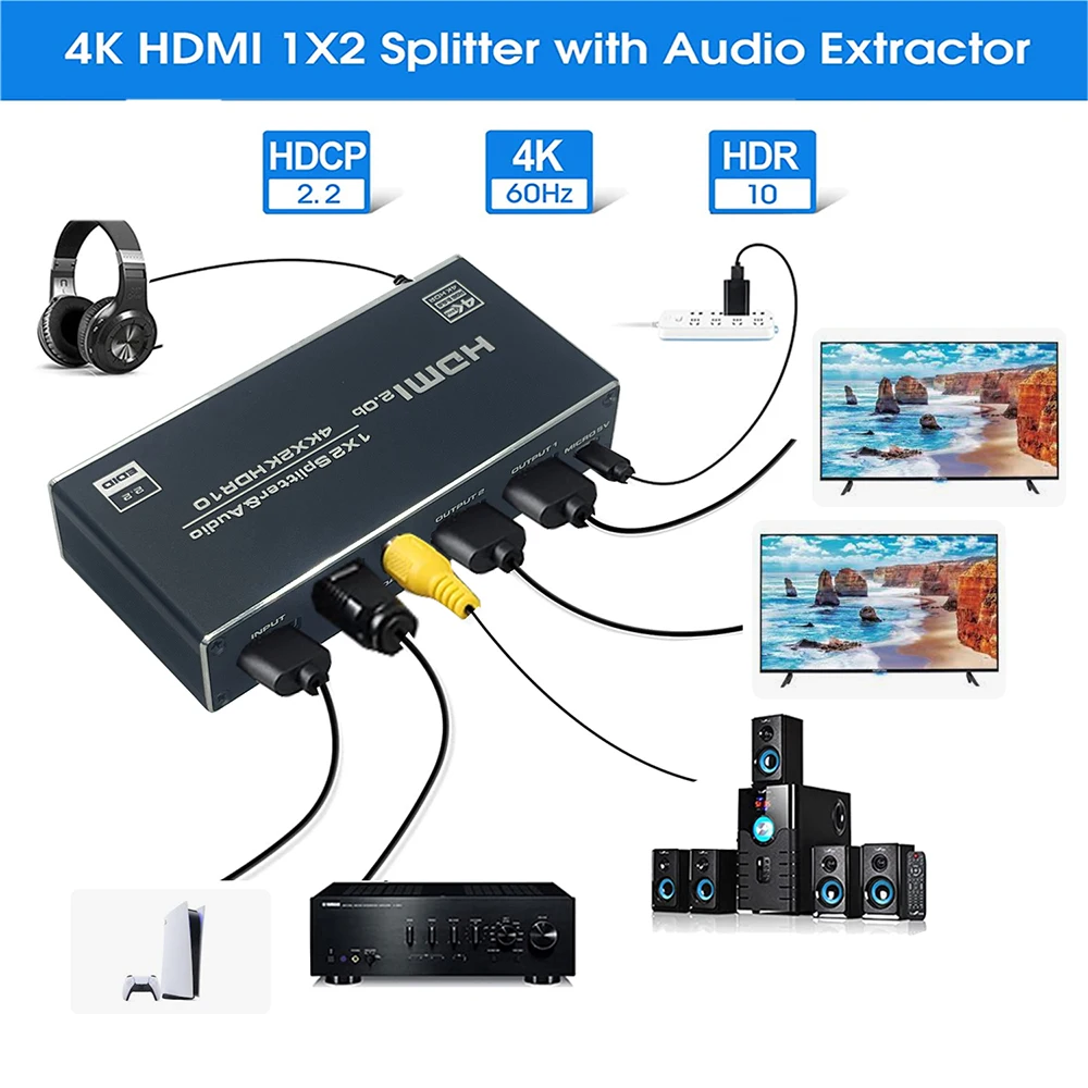 Divisor HDMI vista frontal