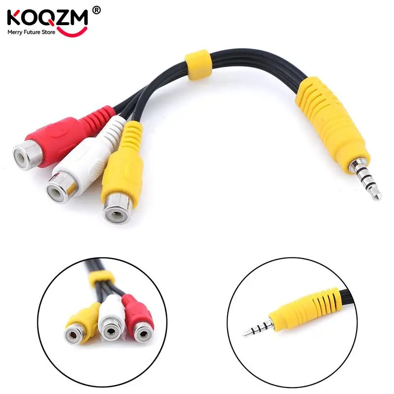 Cable Adaptador Jack 3,5mm Macho a 3 RCA Hembra – Conexión Audio y Vídeo - imagen 2