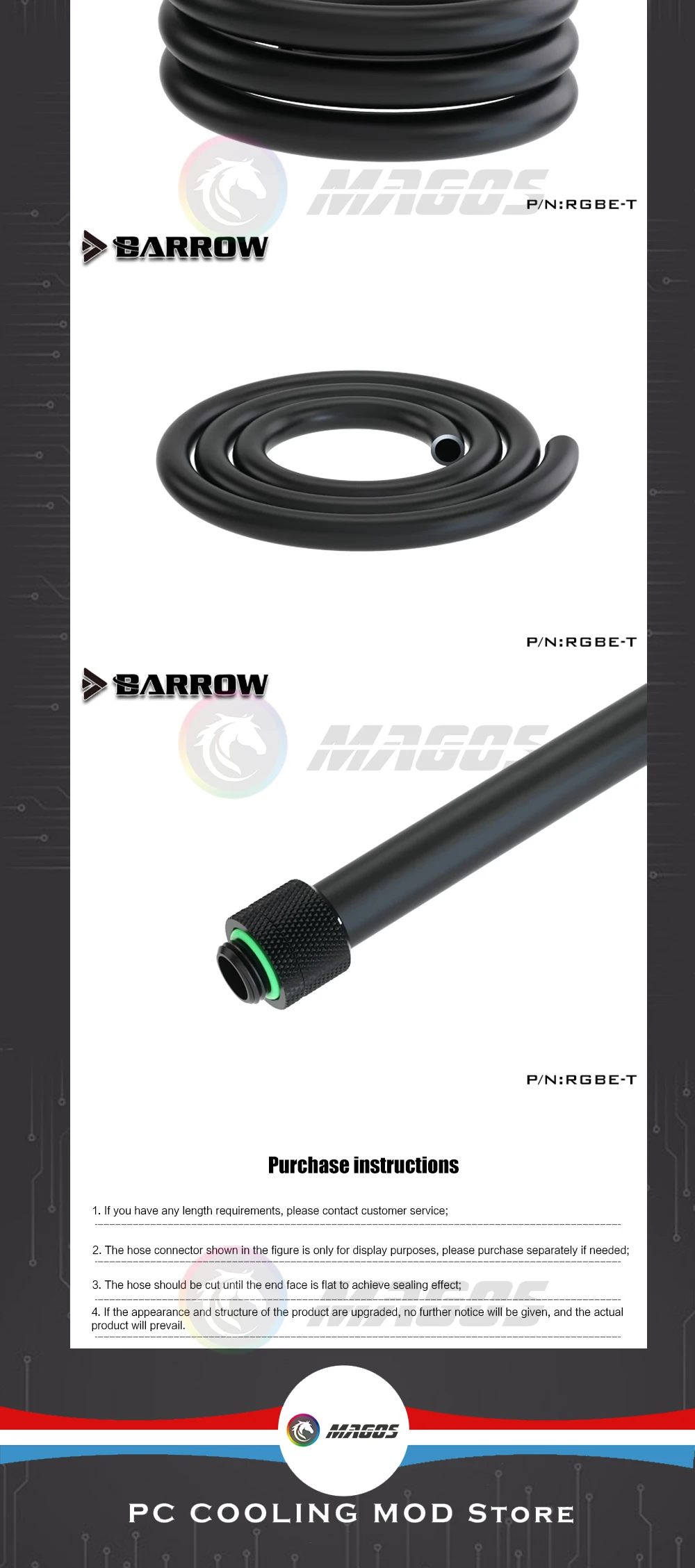 Instalación de la manguera Barrow EPDM con fittings de PC