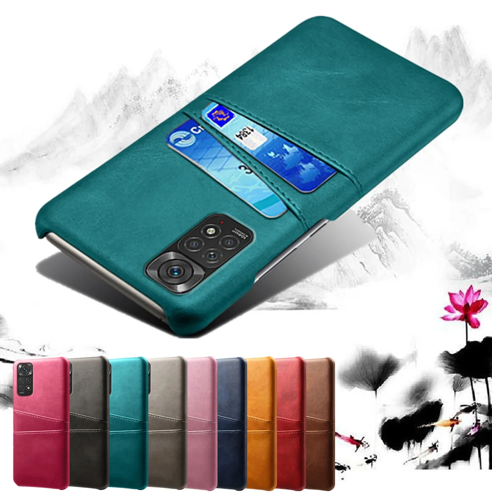 Vista frontal de la funda PU retro con textura envejecida