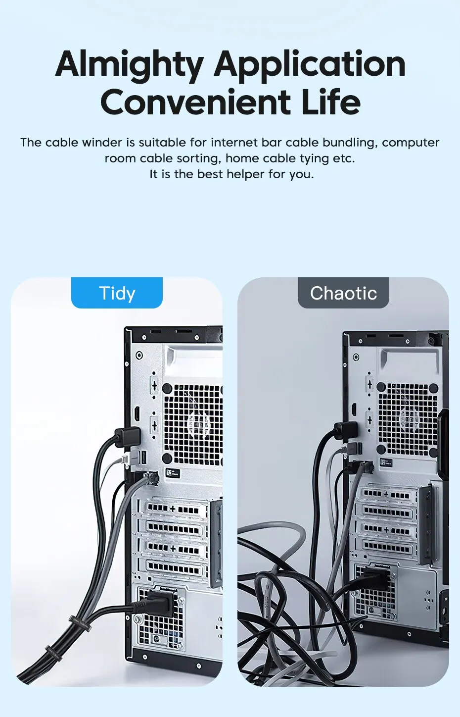 Aplicaciones del organizador de cables Toocki