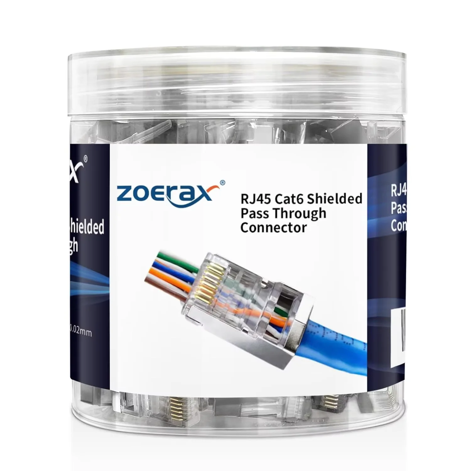 ZoeRax Conector RJ45 Blindado Enchufe Modular CAT5e CAT6 - imagen 2
