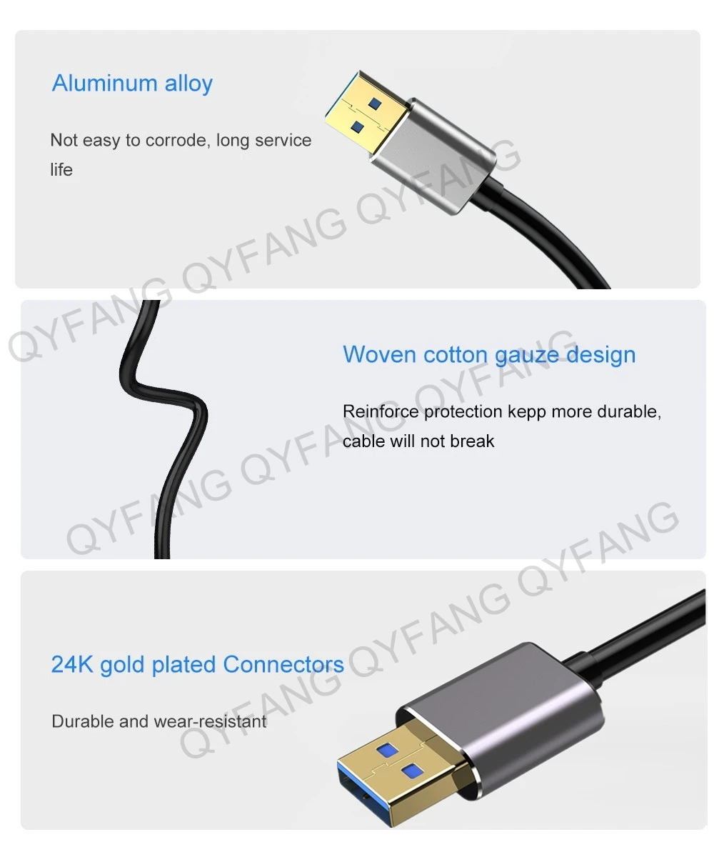 Vista lateral del cable USB 3.0 FYRVW