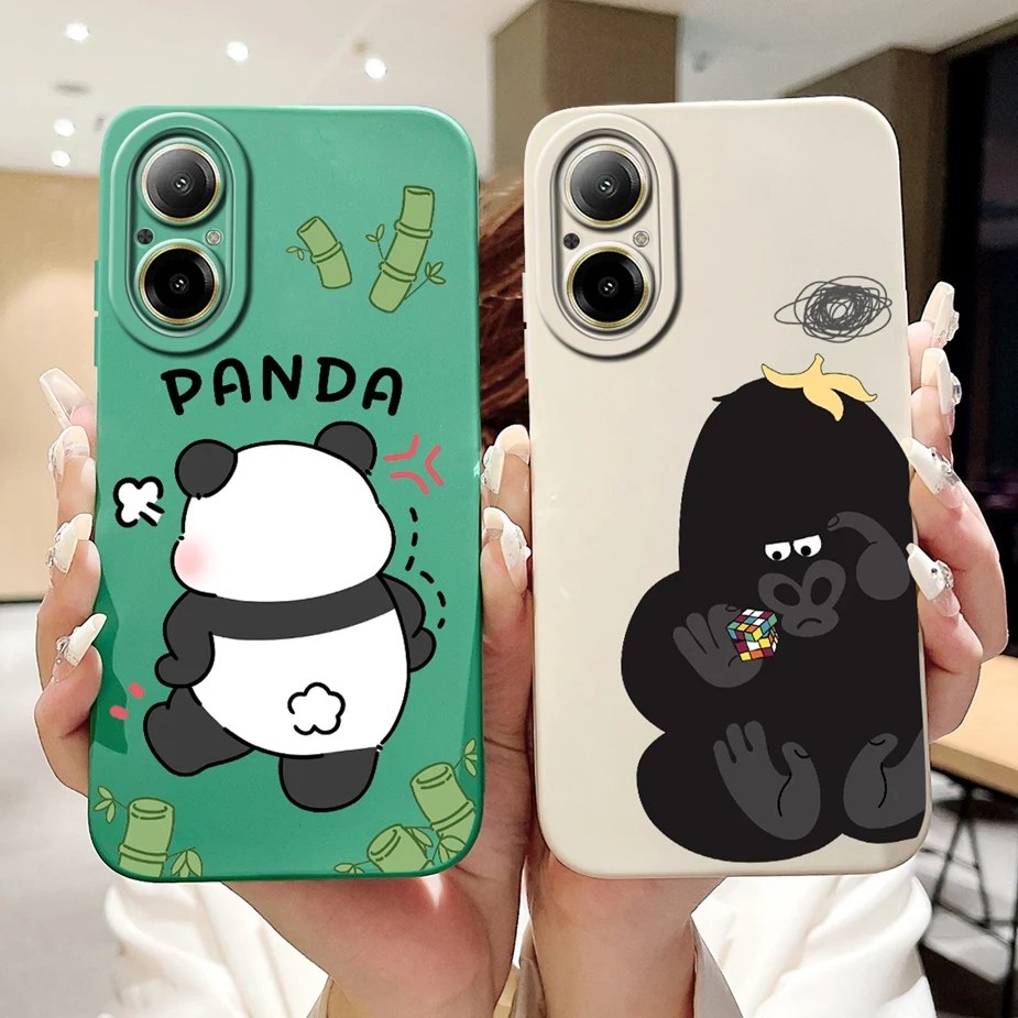 Realme C67 Funda TPU Suave - Panda Dibujos, Acabado Mate Proteccion - imagen 4