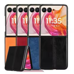 Funda cuero cosido Motorola Razr 50 Ultra y 40 Plus antigolpes