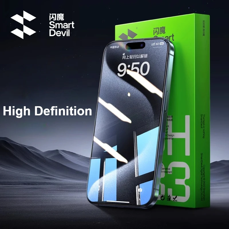 SmartDevil Protector iPhone - Vidrio templado para 15 Pro Max