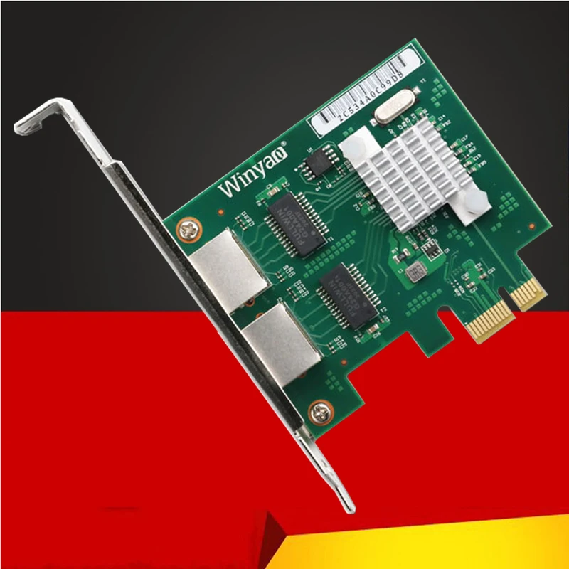 Tarjeta de red PCI Express 2 puertos RJ45 vista frontal