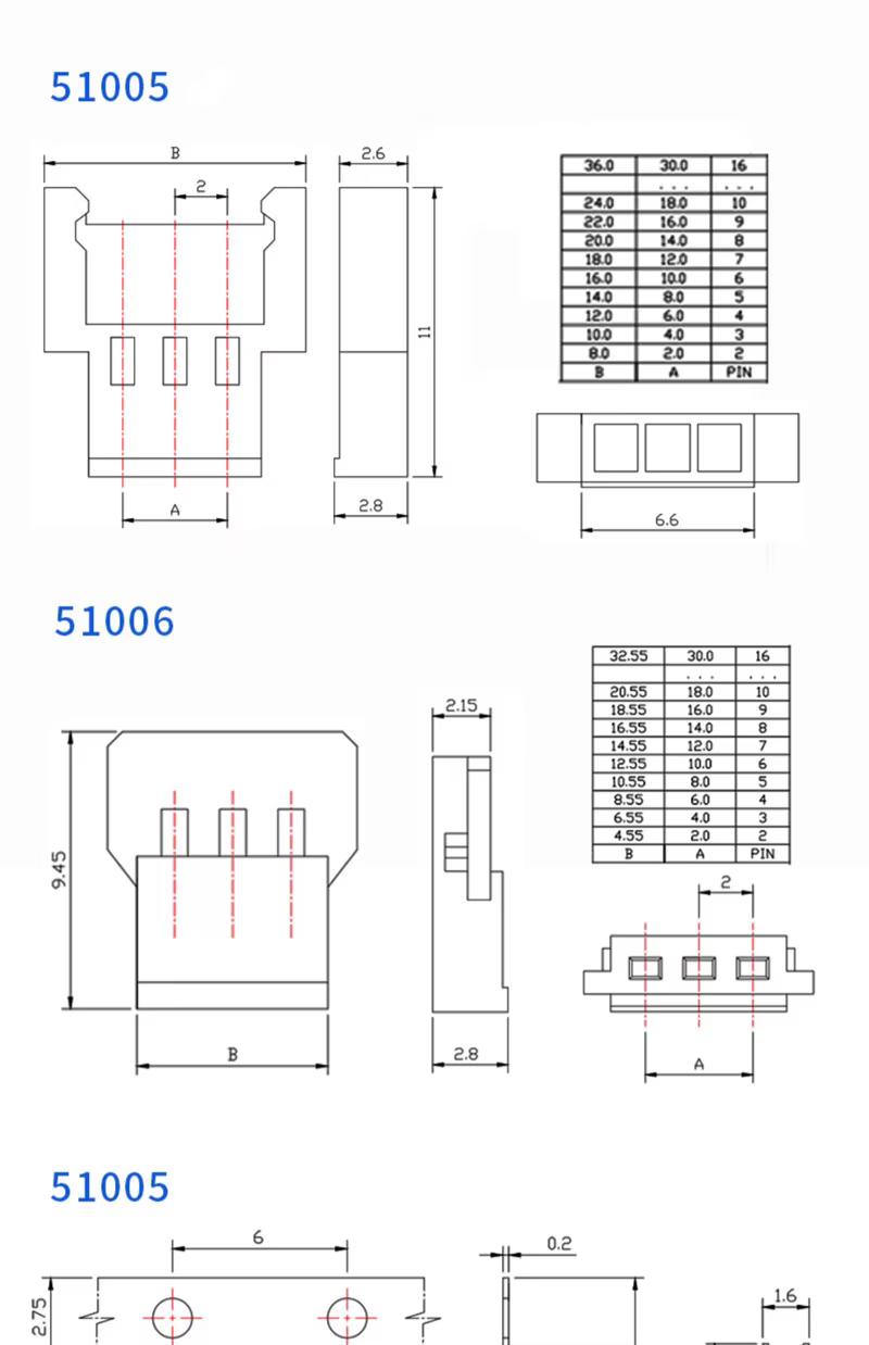 Conectores MX2.0 2,0 mm - 180 uds