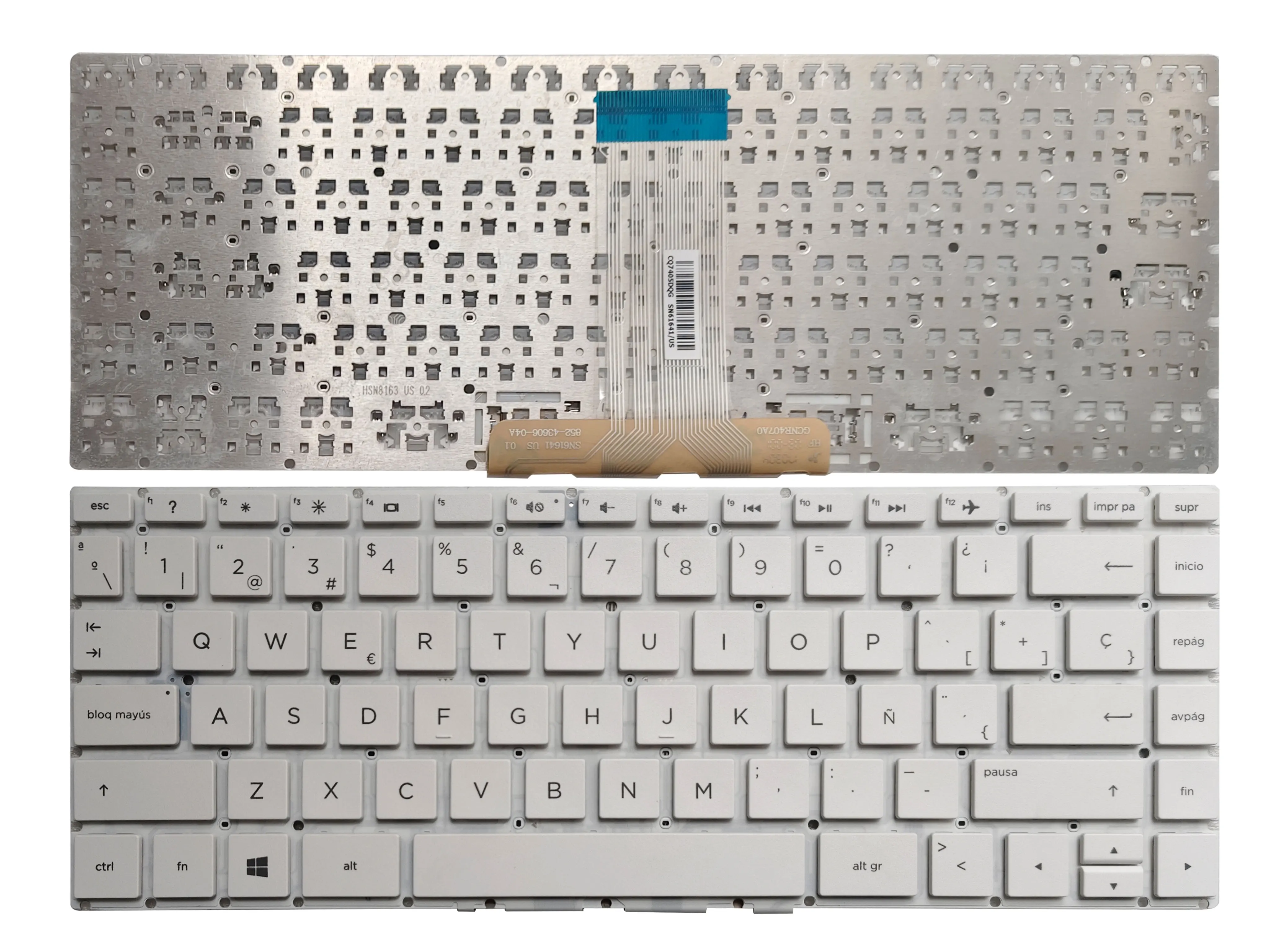 Teclado negro para HP Pavilion vista frontal