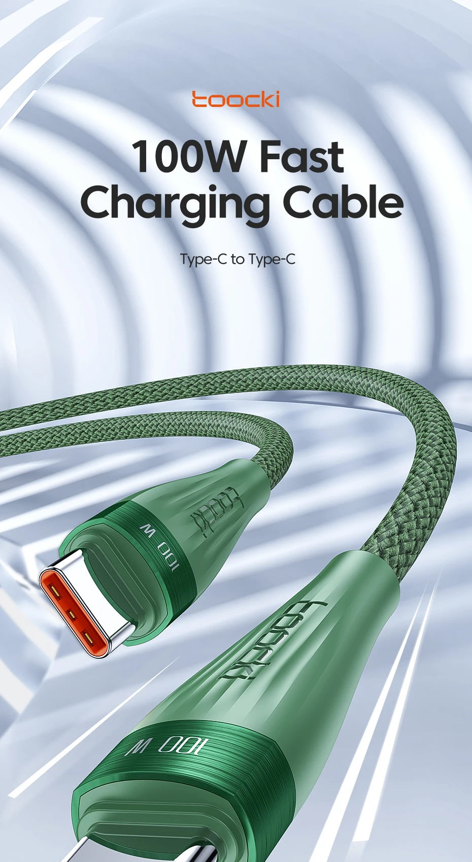 Cable USB-C Toocki 100W carga rápida