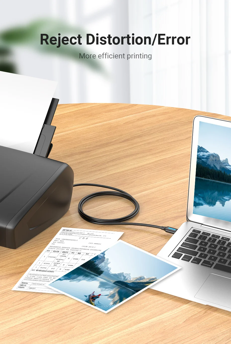 Detalle del cable y sus conectores para periféricos compatibles