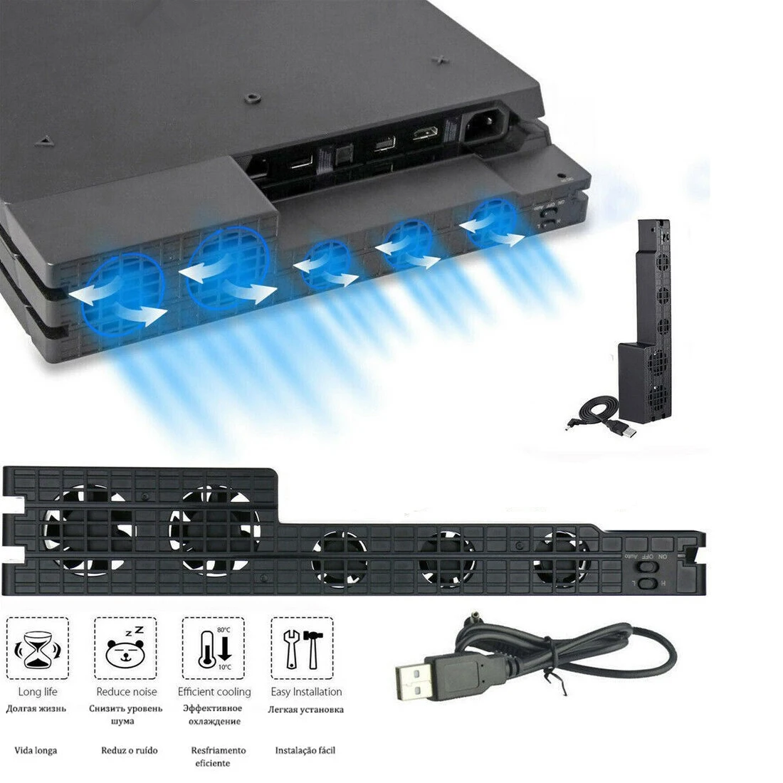 Soporte Base Sony PS4 / PS4 Pro Delgado con Ventilación