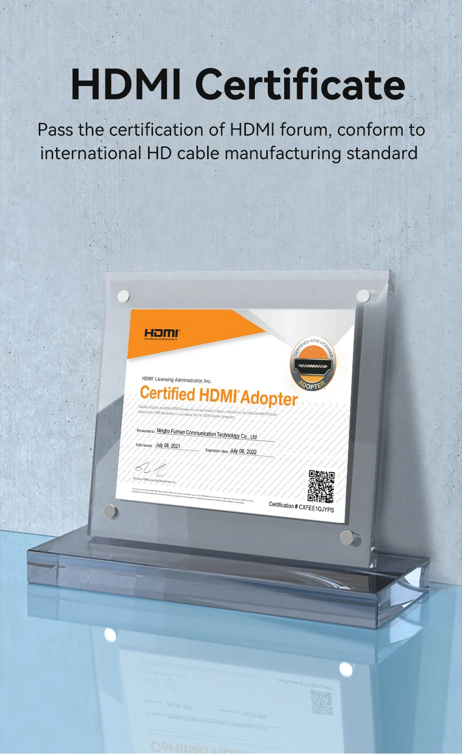 Cable HDMI certificado con resolución 4K