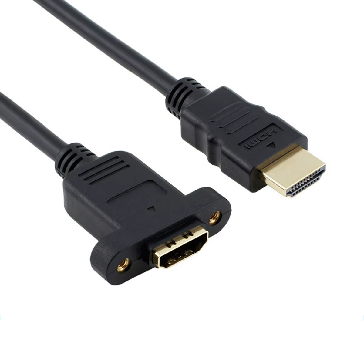 Conectores dorados y blindaje
