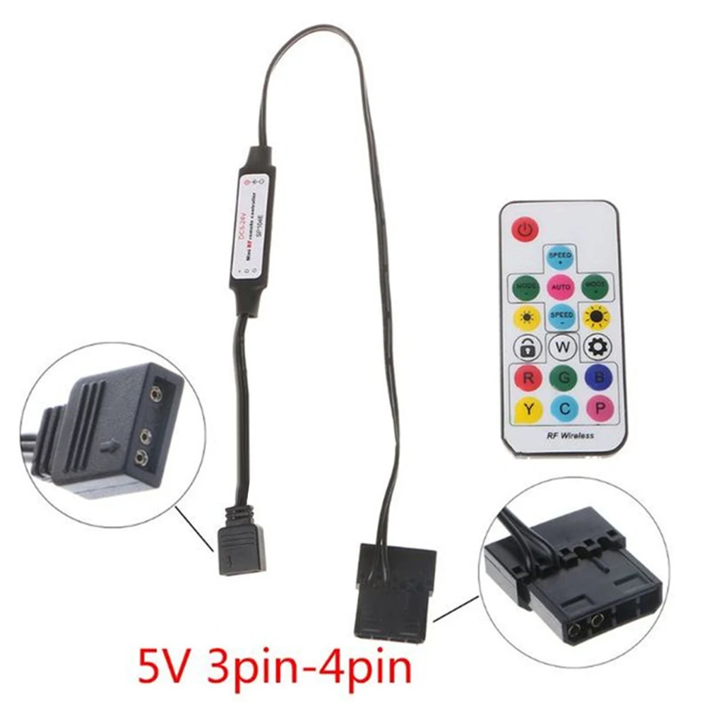 Mando RF 2,4G con Controlador LED RGB para PC Gaming – 17 Teclas