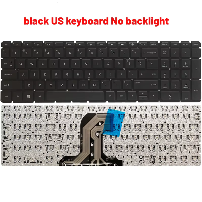 Teclado de portátil HP negro detalle teclas