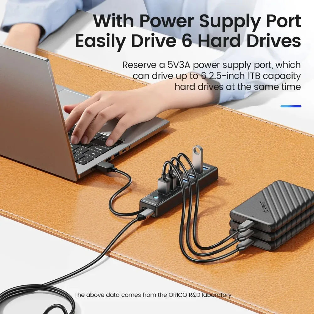 ORICO Hub USB 3.0 Tipo C – Expansión Alta Velocidad para Portátil - imagen 2