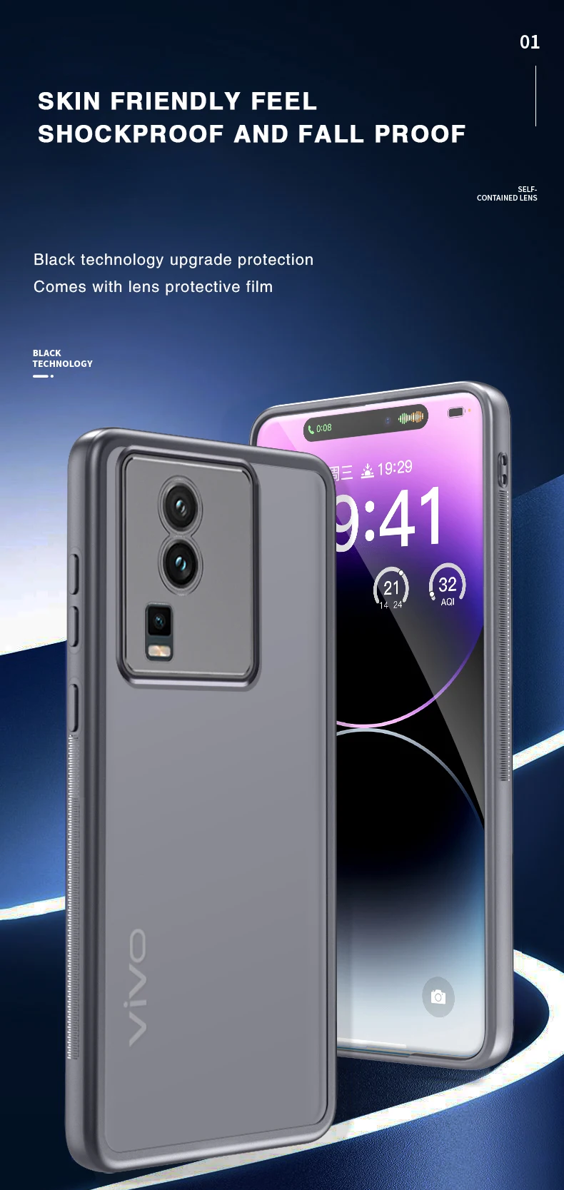 Vista frontal de la funda XDAG