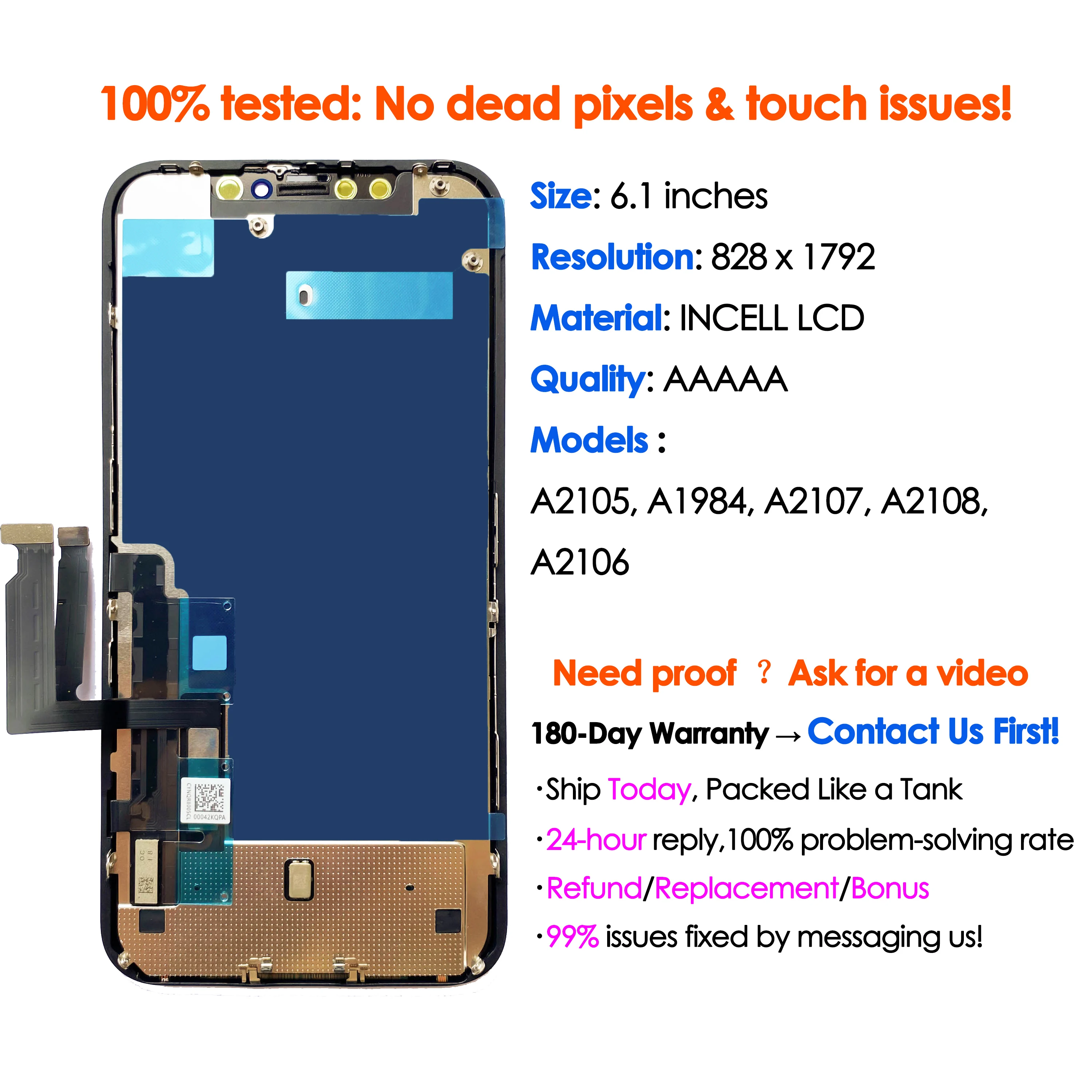 Pantalla LCD iPhone XR - Reemplazo táctil y digitalizador fiable - imagen 5