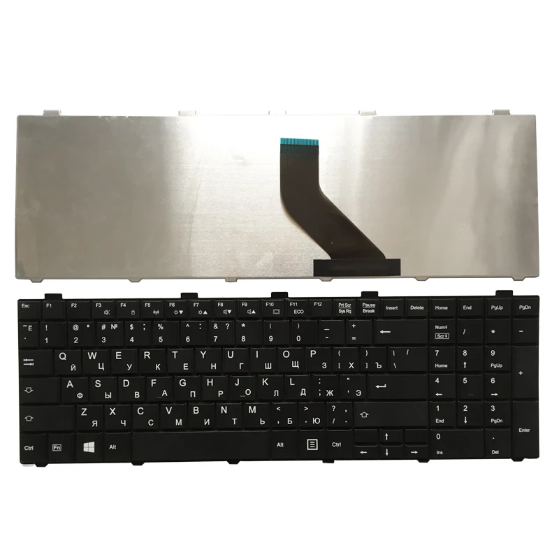 Teclado negro para Fujitsu Lifebook vista frontal
