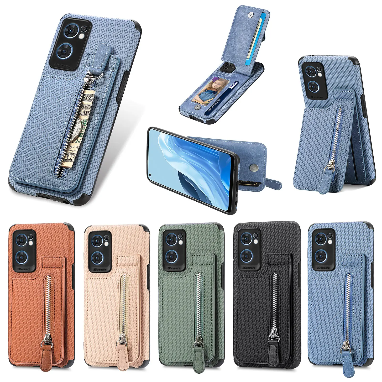 Vista frontal de la funda cerrada