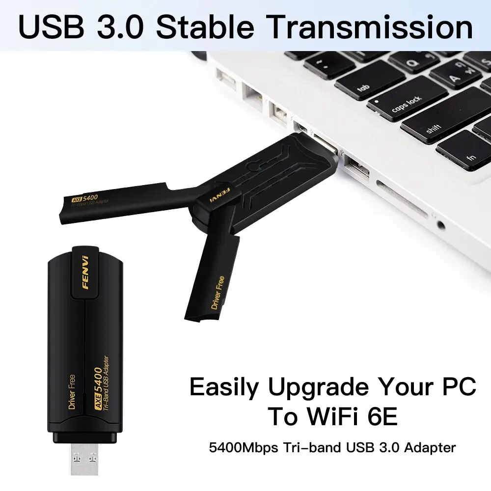 FVI Adaptador USB WiFi 6 AX5400 Triple Banda 2,4/5/6 GHz Sin controlador - imagen 2