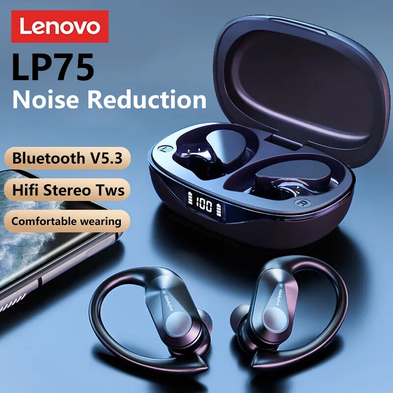 Auriculares Lenovo LP75 vista frontal