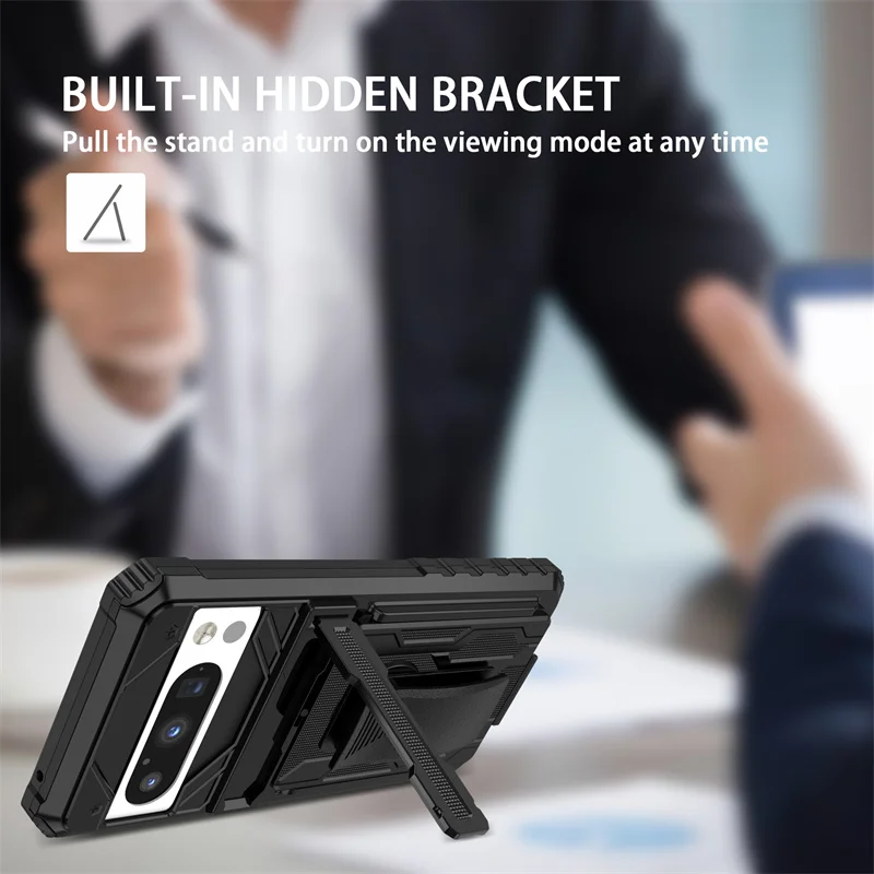 Google Pixel 9 Pro Funda Armadura Resistente con Clip para Cinturon - imagen 2