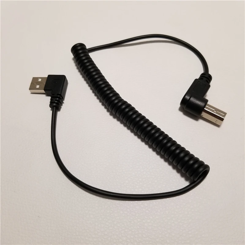 Cable USB impresora retráctil espiral 90°