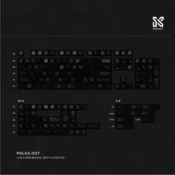 Polkadot Teclas PBT Perfil Cherry Negras para Teclado Mecánico 150 Keys