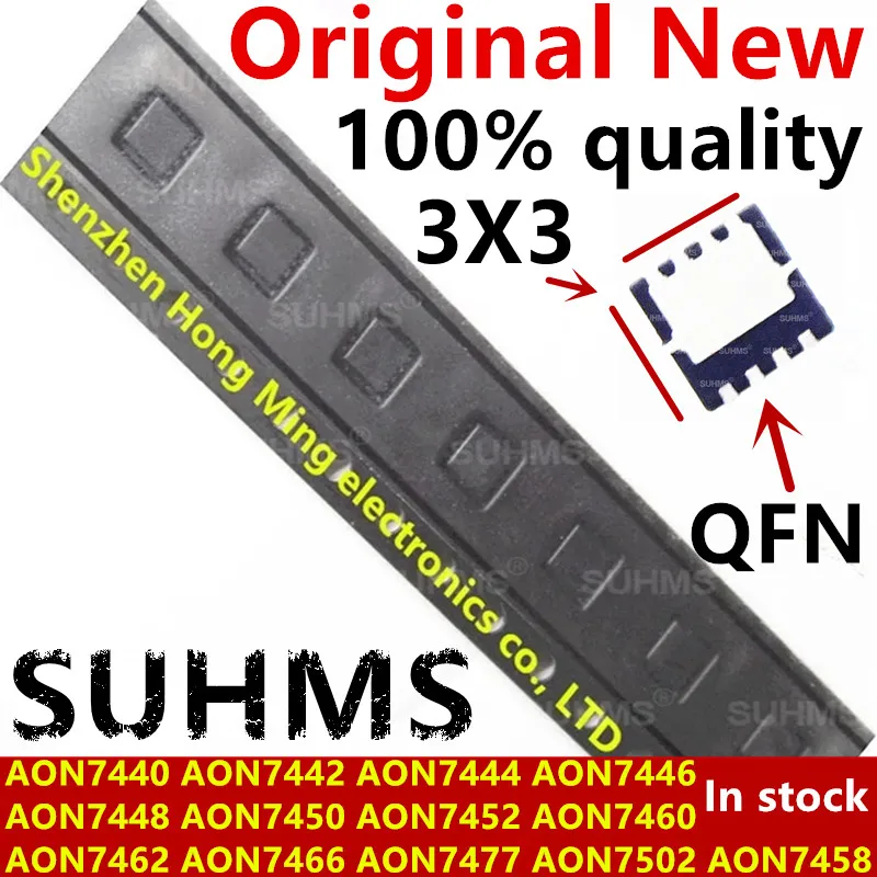Vista superior del encapsulado QFN-8 del AON7440