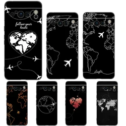 Funda Google Pixel Mapamundi Dibujos Animados Silicona Antigolpes