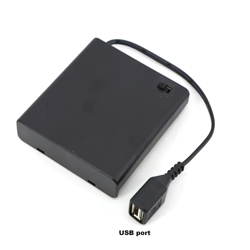 Caja Portapilas AA con USB e Interruptor para Luces LED - imagen 5