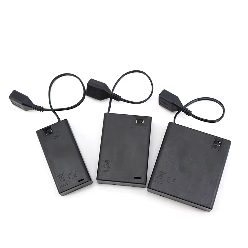 Caja Portapilas AA con USB e Interruptor para Luces LED - imagen 2