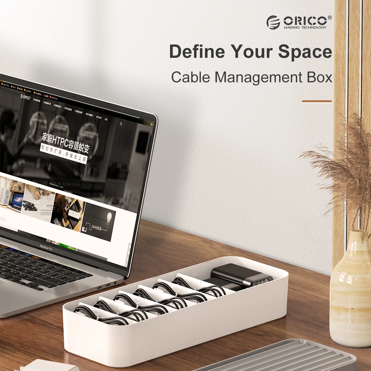 ORICO Organizador de Cables Escritorio con USB Hub Integrado - imagen 3