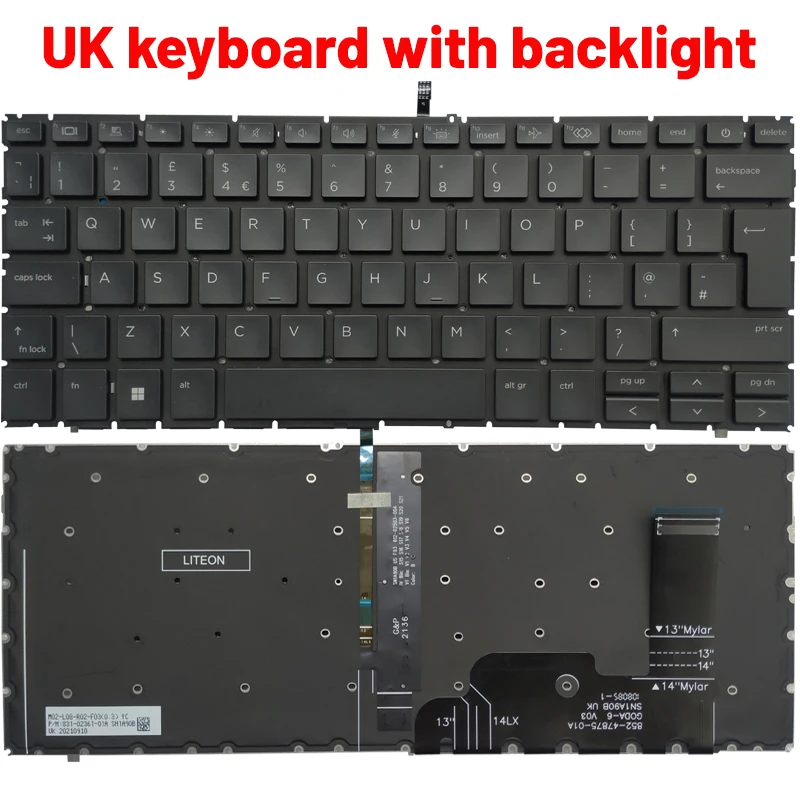 Detalle de la retroiluminación del teclado