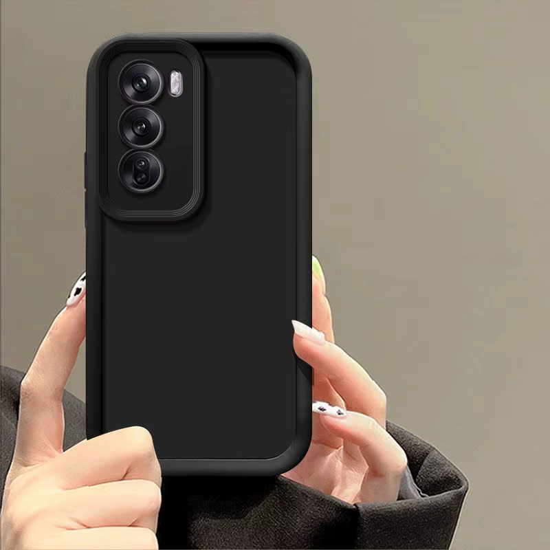 Funda delgada con acabado negro para teléfono OPPO Reno12