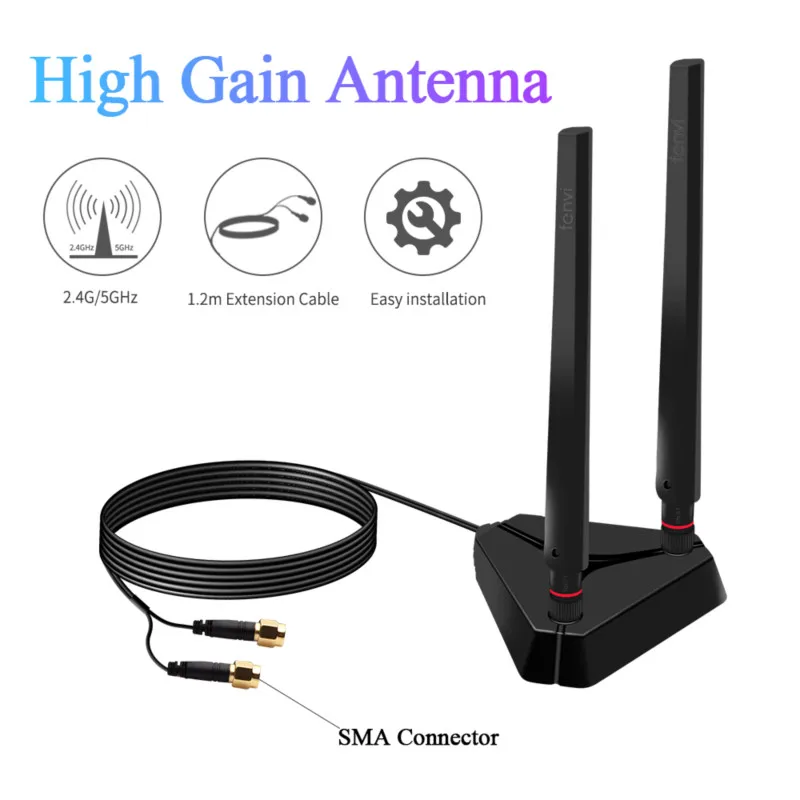 AX200 Antena Externa de Alta Ganancia 2.4/5 GHz para PCIE WiFi - imagen 2