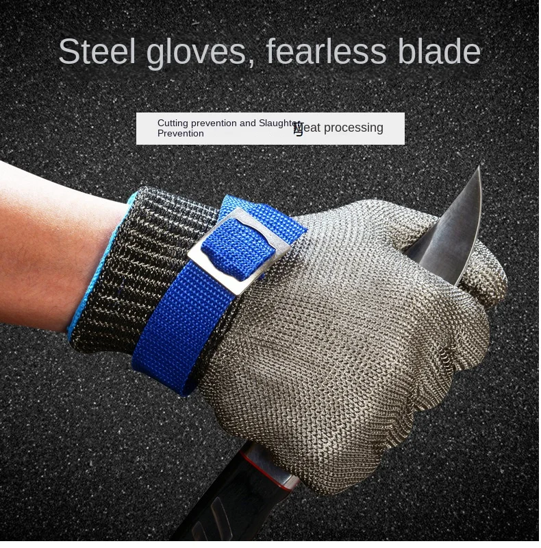 Guantes de malla metálica anticorte en acero inoxidable 316
